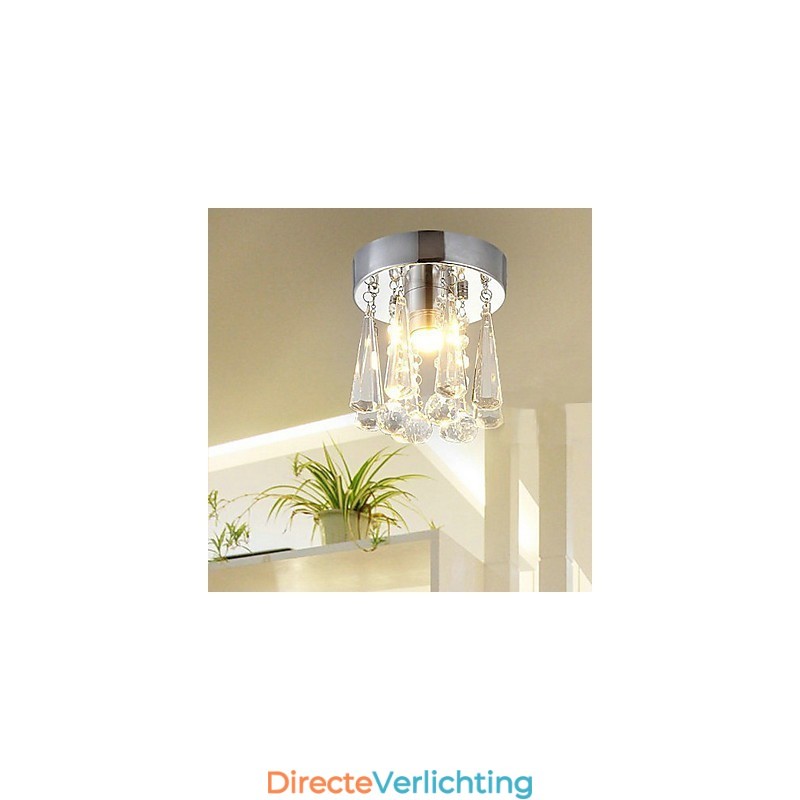 Moderne kristallen 1-lichts plafondlamp in kroonvorm