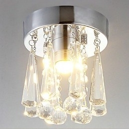 Moderne kristallen 1-lichts plafondlamp in kroonvorm