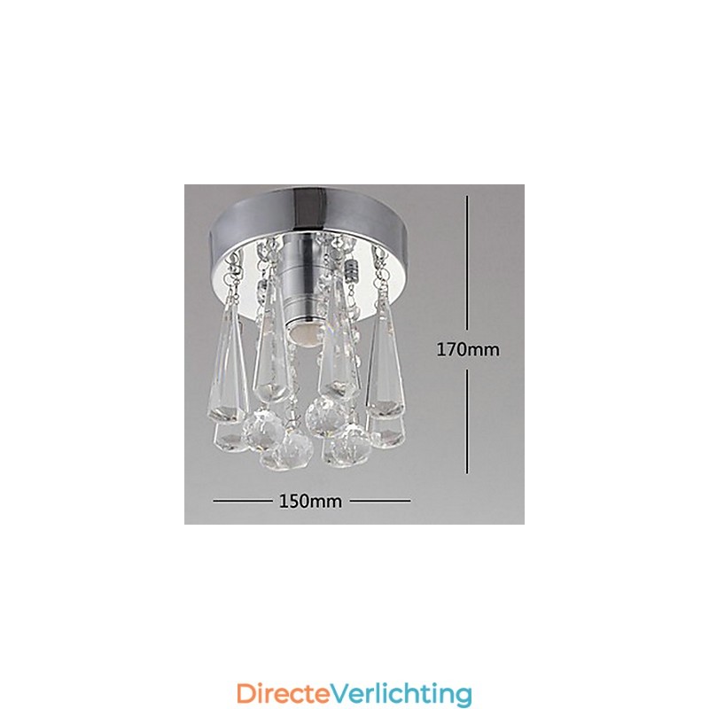 Moderne kristallen 1-lichts plafondlamp in kroonvorm