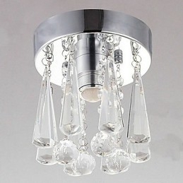 Moderne kristallen 1-lichts plafondlamp in kroonvorm