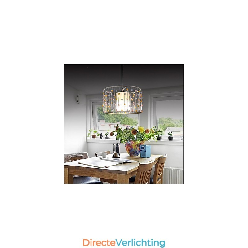 De enkele kop van de lamp bestaat uit een cilindrische kraal.