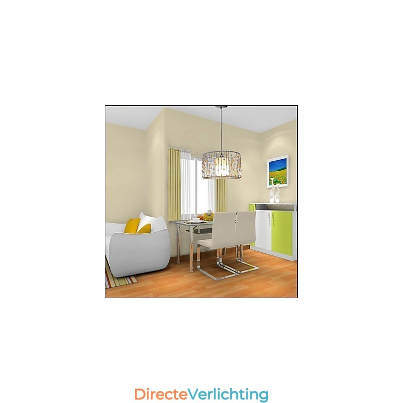 De enkele kop van de lamp bestaat uit een cilindrische kraal.