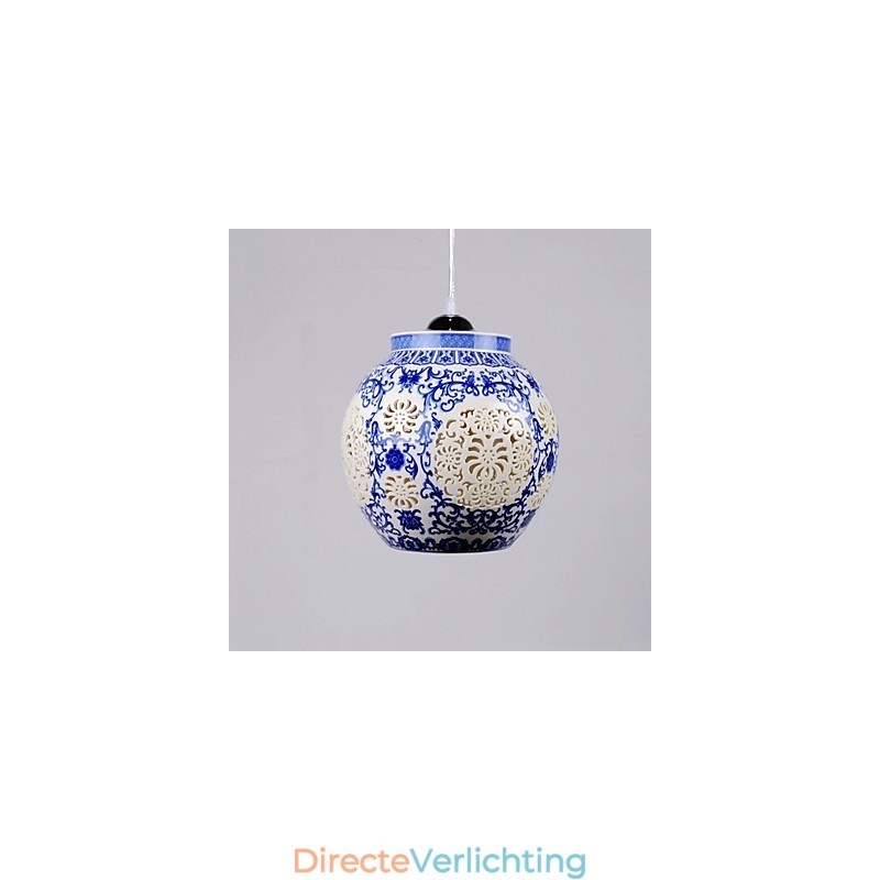 Retro Keramische lamp lamp Trappen Blauwe Enkele Kop Kroonluchter Creatief