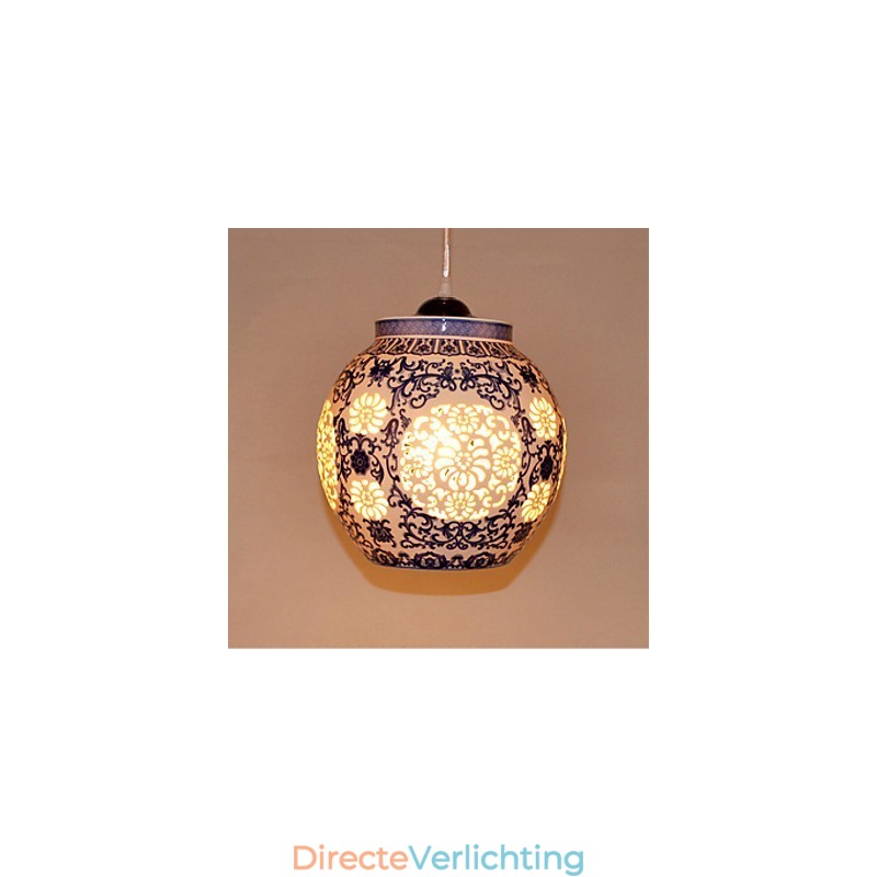 Retro Keramische lamp lamp Trappen Blauwe Enkele Kop Kroonluchter Creatief