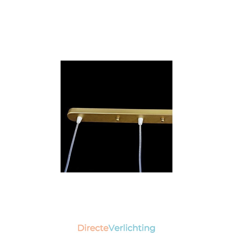 Bronzen hanglamp met drie lampen, patroon, glazen kap, Europees, retro, klassiek