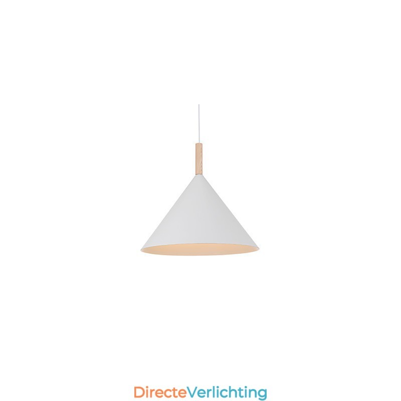 Mini Artistieke Kegelvormige Hanglamp 1 Licht Moderne Eenvoudige Afwerking Zwart Wit Aluminium & Houten Hanglamp