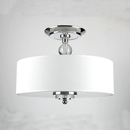 Moderne stijlvolle hanglamp met 3 lampen en flanellen kap