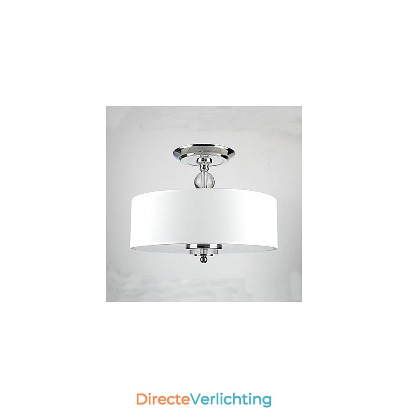 Moderne stijlvolle hanglamp met 3 lampen en flanellen kap
