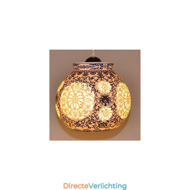 Retro Keramische lamp lamp Trappen Blauwe Enkele Kop Kroonluchter Creatief
