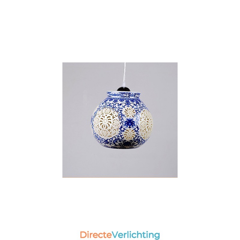 Retro Keramische lamp lamp Trappen Blauwe Enkele Kop Kroonluchter Creatief