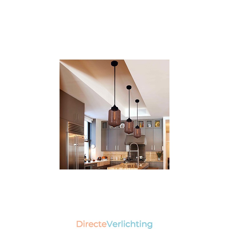 70W moderne glazen hanglamp in transparant flesontwerp
