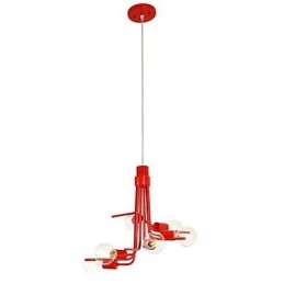Noord-Amerikaanse stijl karakteristieke 6-lichts hanglamp in rood