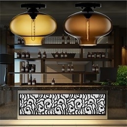 Retro Creatieve Enkele Kop Glazen Hanglamp Café In De Goudviskom