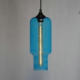 Moderne glazen hanglamp in bruin bubbeldesign