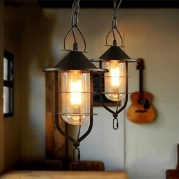 Retro Mini Stijl Schilderij Metalen Hanglamp