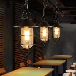 Retro Mini Stijl Schilderij Metalen Hanglamp