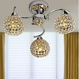 Koepellicht van moderne kristalabsorberende koepellichtmaaltijden kroonluchter hanglamp zittend