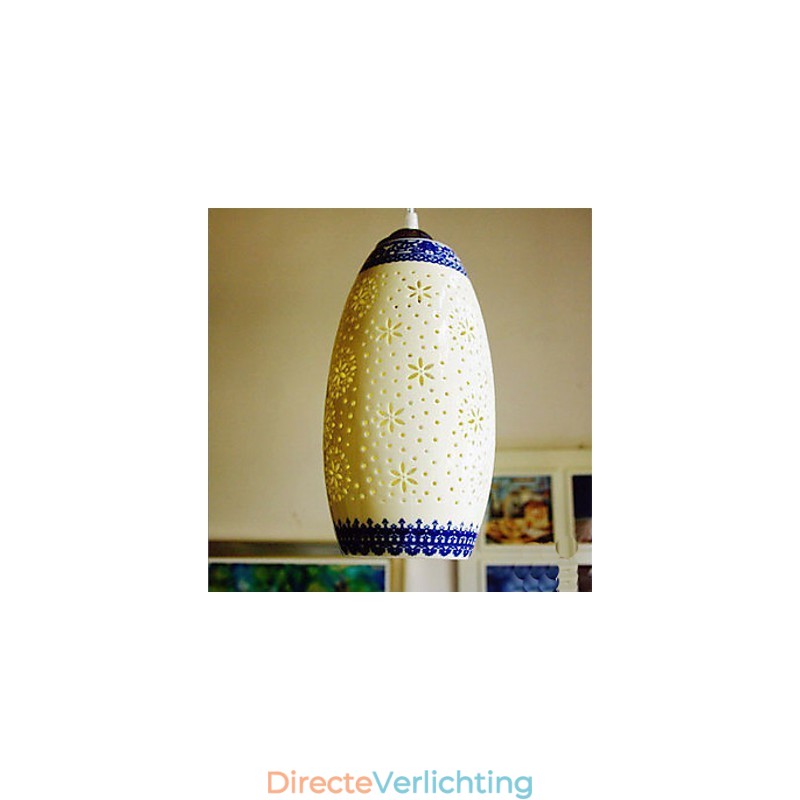 Retro Keramische lamp lamp Trappen Blauwe Enkele Kop Kroonluchter Creatief