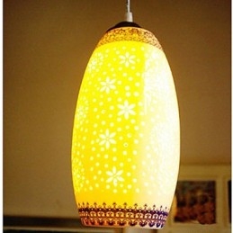 Retro Keramische lamp lamp Trappen Blauwe Enkele Kop Kroonluchter Creatief