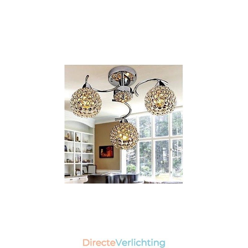 Koepellicht van moderne kristalabsorberende koepellichtmaaltijden kroonluchter hanglamp zittend