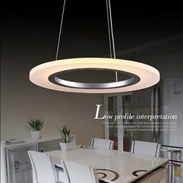 Hanglamp Ronde Plafondkroonluchter Melkachtig Acryl Plafondlampen met Enkele Ring