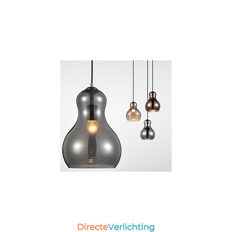 Kalebasvormige hanglamp 1 licht Moderne eenvoud Gouden chroom Roségoud Amber Rookgrijs Glas en koolstofstaal