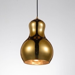 Kalebasvormige hanglamp 1 licht Moderne eenvoud Gouden chroom Roségoud Amber Rookgrijs Glas en koolstofstaal