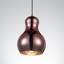 Kalebasvormige hanglamp 1 licht Moderne eenvoud Gouden chroom Roségoud Amber Rookgrijs Glas en koolstofstaal