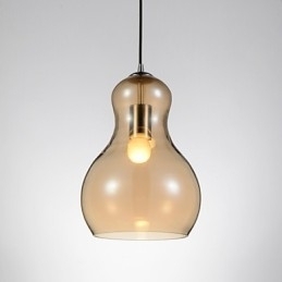 Kalebasvormige hanglamp 1 licht Moderne eenvoud Gouden chroom Roségoud Amber Rookgrijs Glas en koolstofstaal