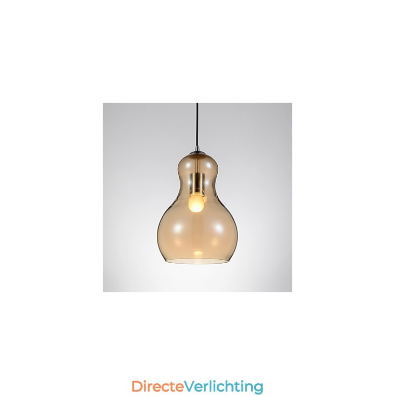 Kalebasvormige hanglamp 1 licht Moderne eenvoud Gouden chroom Roségoud Amber Rookgrijs Glas en koolstofstaal