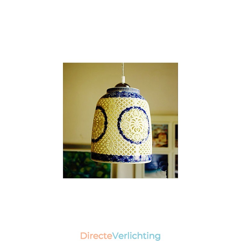 Retro Keramische lamp lamp Trappen Blauwe Enkele Kop Kroonluchter Creatief