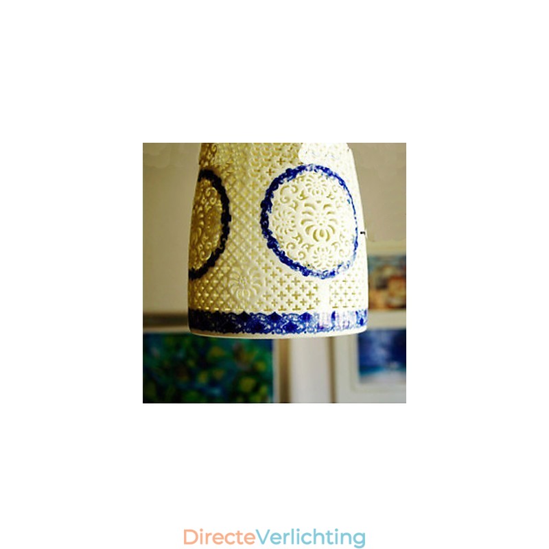 Retro Keramische lamp lamp Trappen Blauwe Enkele Kop Kroonluchter Creatief