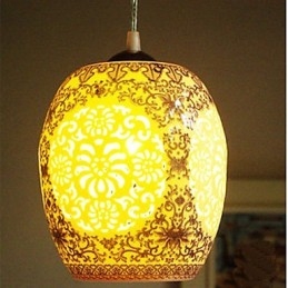 Retro Keramische lamp lamp Trappen Blauwe Enkele Kop Kroonluchter Creatief