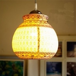 Retro Keramische lamp lamp Trappen Blauwe Enkele Kop Kroonluchter Creatief