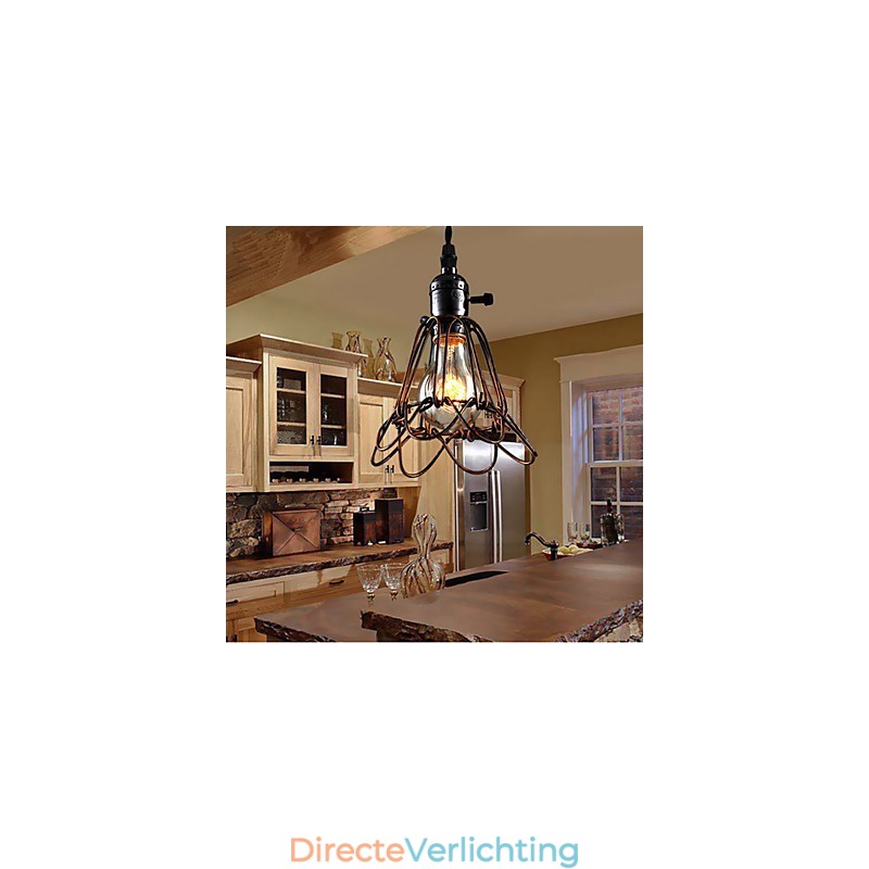 Amerikaanse Landelijke Industriële Windlamp Retro Kleine Kroonluchter IJzeren Kooi