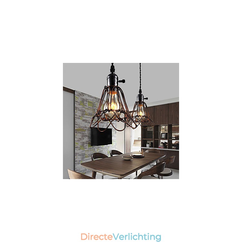 Amerikaanse Landelijke Industriële Windlamp Retro Kleine Kroonluchter IJzeren Kooi