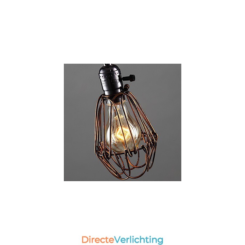 Amerikaanse Landelijke Industriële Windlamp Retro Kleine Kroonluchter IJzeren Kooi