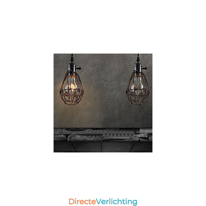 Amerikaanse Landelijke Industriële Windlamp Retro Kleine Kroonluchter IJzeren Kooi