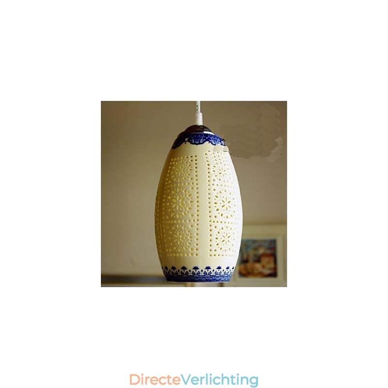 Retro Keramische lamp lamp Trappen Blauwe Enkele Kop Kroonluchter Creatief