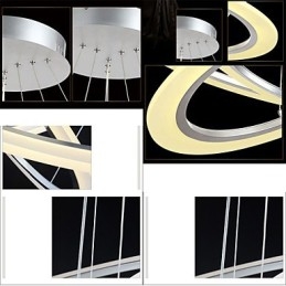Hanglamp Ronde Plafondkroonluchter Melkachtig Acryl Plafondlampen met Enkele Ring