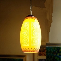 Retro Keramische lamp lamp Trappen Blauwe Enkele Kop Kroonluchter Creatief