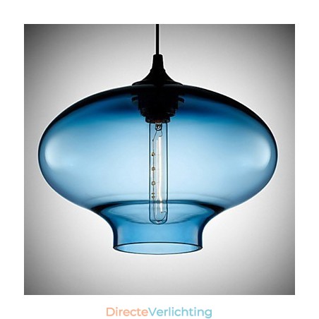 1-lichts moderne glazen witte en blauwe transparante hanglamp 1-lichts moderne glazen witte en blauwe transparante hanglamp