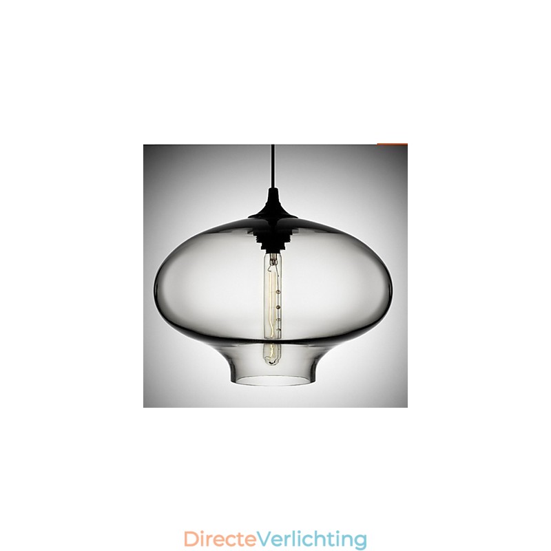 1-lichts moderne glazen witte en blauwe transparante hanglamp