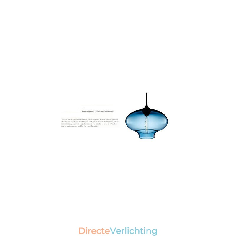 1-lichts moderne glazen witte en blauwe transparante hanglamp