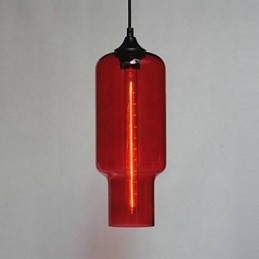 Moderne glazen hanglamp in bruin bubbeldesign