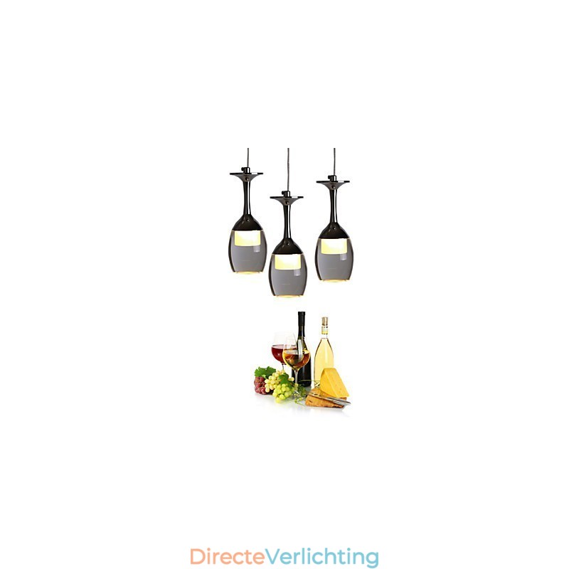 Hanglampen 3 lampen ronde achterplaat moderne eigentijdse metaal