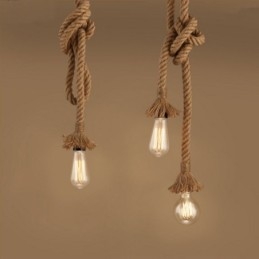 1 licht DIY kunst henneptouw licht creatieve henneptouw kroonluchter lang 100cm Stuur 1 lamp