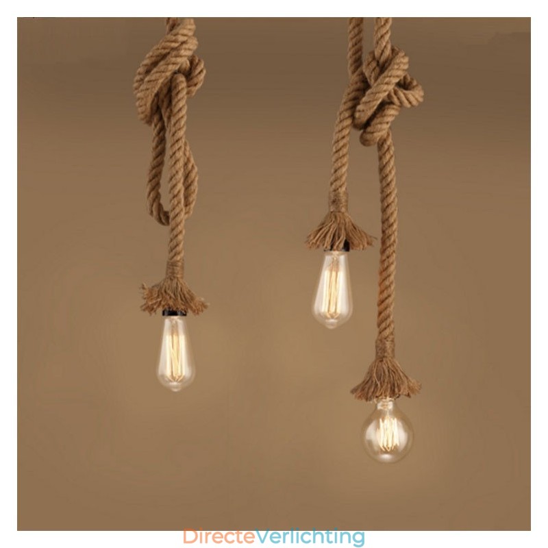 1 licht DIY kunst henneptouw licht creatieve henneptouw kroonluchter lang 100cm Stuur 1 lamp