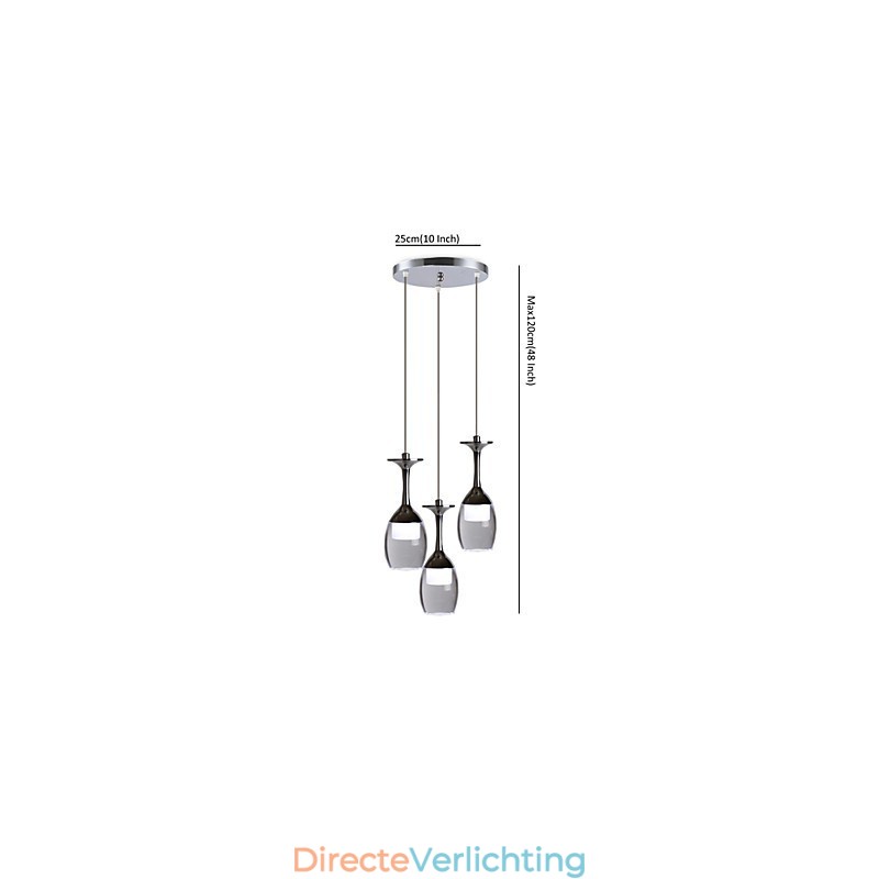 Hanglampen 3 lampen ronde achterplaat moderne eigentijdse metaal