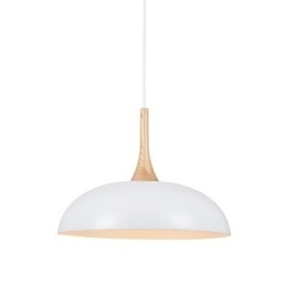 Mini Artistieke Hanglamp 1 Licht Moderne Eenvoud Zwart Witte Afwerking Aluminium & Houten Hanglamp